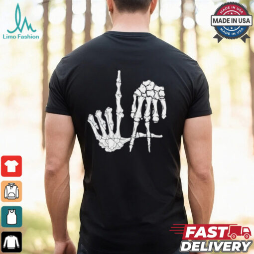 Skeleton Bone Hands Los Angeles Dodgers baseball MLB Halloween shirt