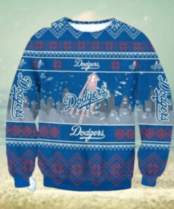 Skyline Dodgers Baseball Christmas City Ugly Sweater