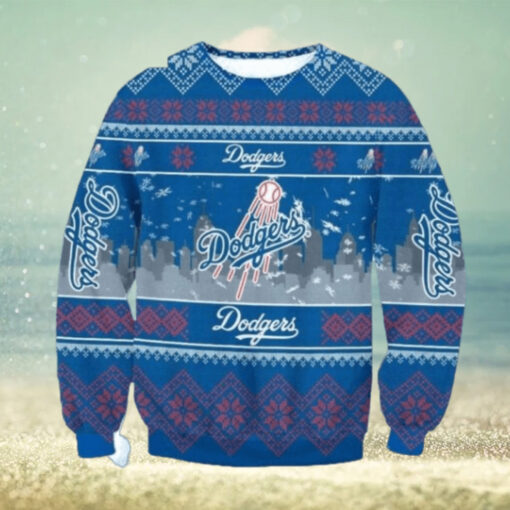 Skyline Dodgers Baseball Christmas City Ugly Sweater