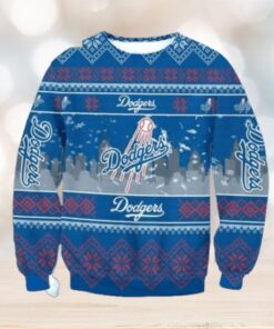 Skyline Dodgers Baseball Christmas City Ugly Sweater