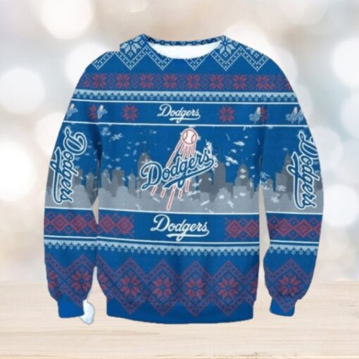 Skyline Dodgers Baseball Christmas City Ugly Sweater