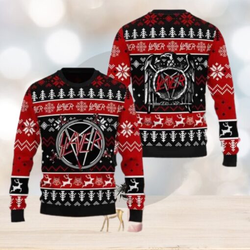 Slayer American Thrash Metal Band King Hanneman Lombardo Araya Christmas Sweater Chirstmas Gifts 2024 Xmas For Family And Friends Ugly Sweater