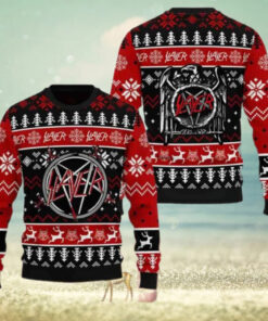 Slayer American Thrash Metal Band King Hanneman Lombardo Araya Christmas Sweater Chirstmas Gifts 2024 Xmas For Family And Friends Ugly Sweater