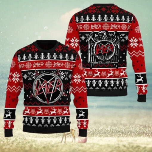 Slayer American Thrash Metal Band King Hanneman Lombardo Araya Christmas Sweater Chirstmas Gifts 2024 Xmas For Family And Friends Ugly Sweater