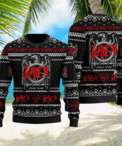 Slayer Band Eagle Logo Signature Christmas Ugly Sweater