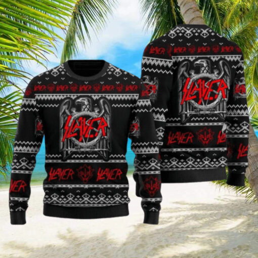 Slayer Band Eagle Logo Signature Christmas Ugly Sweater