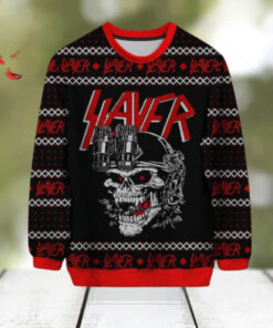 Slayer Reign In Blood For The Holiday Skull Knitted Ugly Sweater