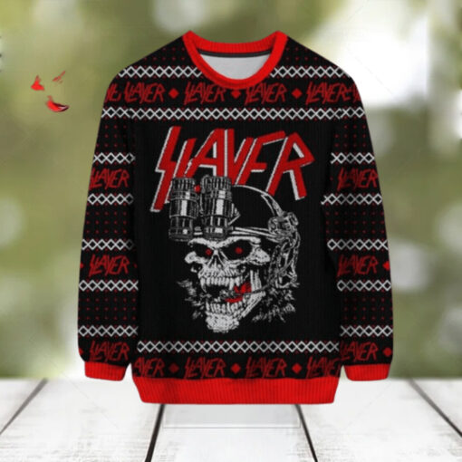 Slayer Reign In Blood For The Holiday Skull Knitted Ugly Sweater