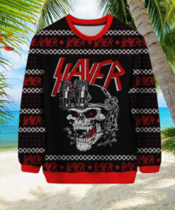 Slayer Reign In Blood For The Holiday Skull Knitted Ugly Sweater