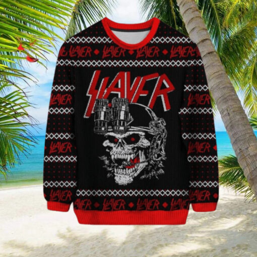 Slayer Reign In Blood For The Holiday Skull Knitted Ugly Sweater