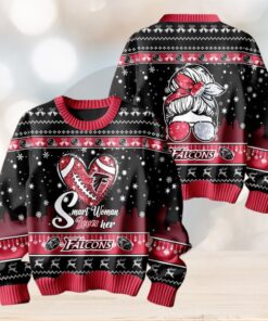 Smart Woman Loves Her Atlanta Falcons Christmas Holiday Sweater1