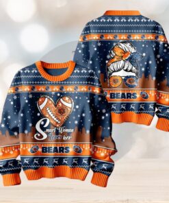 Smart Woman Loves Her Chicago Bears Christmas Holiday Sweater1