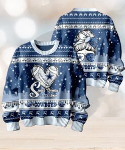 Smart Woman Loves Her Dallas Cowboys Christmas Holiday Sweater1