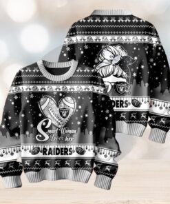 Smart Woman Loves Her Las Vegas Raiders Christmas Holiday Sweater1