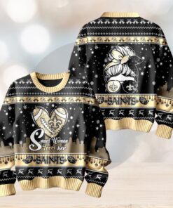 Smart Woman Loves Her New Orleans Saints Christmas Holiday Sweater1