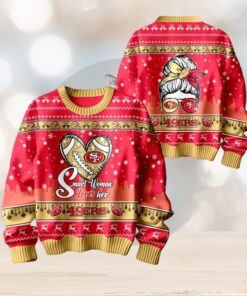 Smart Woman Loves Her San Francisco 49ers Christmas Holiday Sweater1