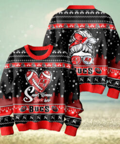 Smart Woman Loves Her Tampa Bay Buccaneers Christmas Holiday Sweater1