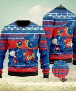 Snoopy And Woodstock MLB Dodgers Ugly Christmas Sweater