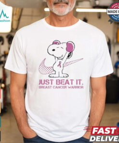 Snoopy Breast Cancer Warrior Just Beat It 2024 T Shirt White