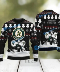 Snoopy Winter Wonderland Oakland Athletics Ugly Christmas Sweater