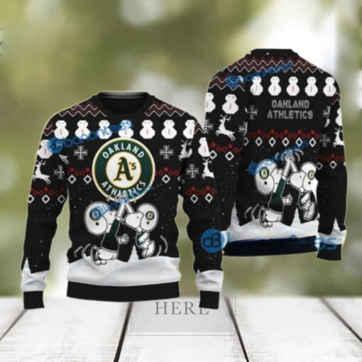 Snoopy Winter Wonderland Oakland Athletics Ugly Christmas Sweater