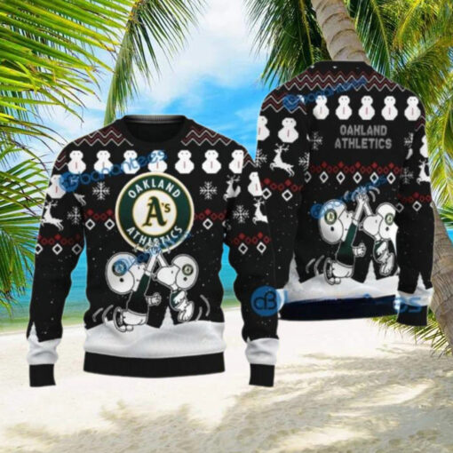 Snoopy Winter Wonderland Oakland Athletics Ugly Christmas Sweater