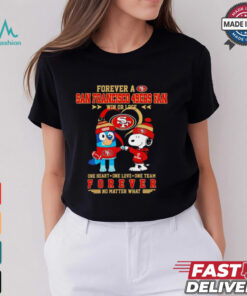 Snoopy and Bluey forever a San Francisco 49ers fan win or lose shirt