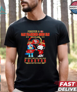 Snoopy and Bluey forever a San Francisco 49ers fan win or lose shirt