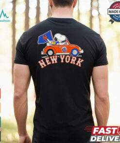 Snoopy and Woodstock driving car New York Mets 2024 MLB Playoff shirt