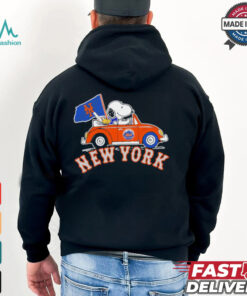 Snoopy and Woodstock driving car New York Mets 2024 MLB Playoff shirt