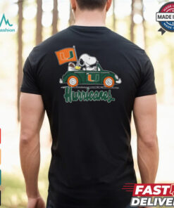 Snoppy In Car The Miami Hurricanes 2024 Shirt