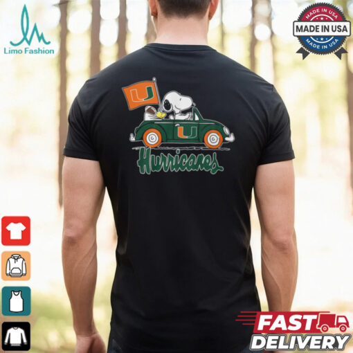 Snoppy In Car The Miami Hurricanes 2024 Shirt