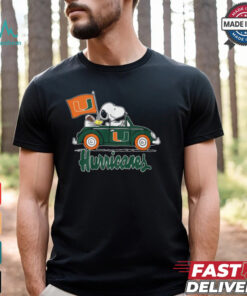 Snoppy In Car The Miami Hurricanes 2024 Shirt