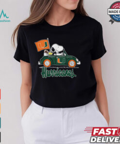 Snoppy In Car The Miami Hurricanes 2024 Shirt