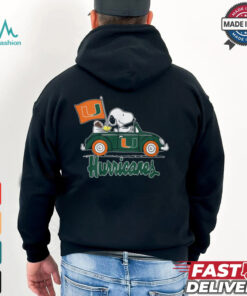 Snoppy In Car The Miami Hurricanes 2024 Shirt