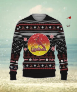 St. Louis Cardinals Black Sunset Logo Christmas Sweater