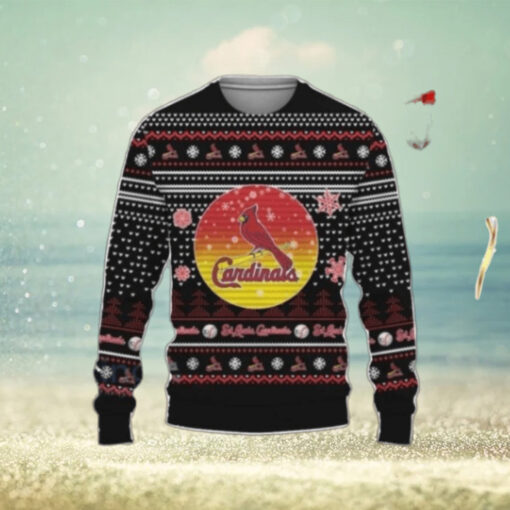 St. Louis Cardinals Black Sunset Logo Christmas Sweater