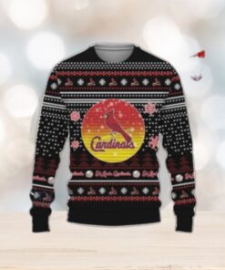 St. Louis Cardinals Black Sunset Logo Christmas Sweater