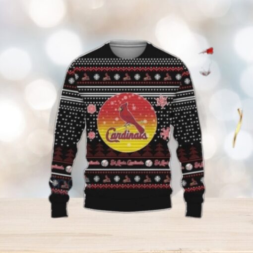 St. Louis Cardinals Black Sunset Logo Christmas Sweater