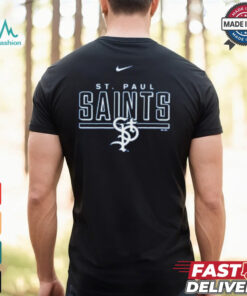 St. Paul Saints Wordmark Line over Logo Short Sleeve T Shirt