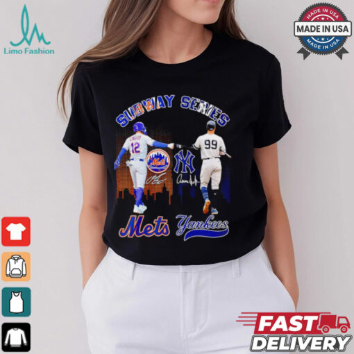Subway Series New York Mets Lindor and Yankees Juan skyline shirt