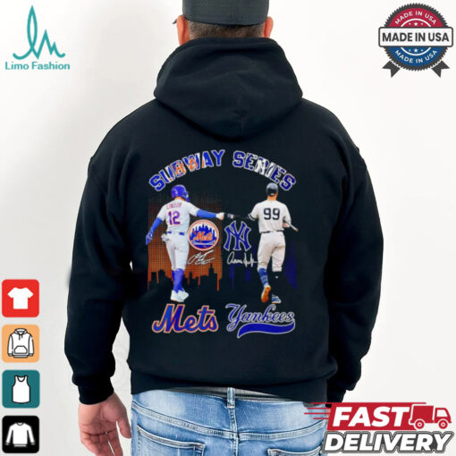 Subway Series New York Mets Lindor and Yankees Juan skyline shirt