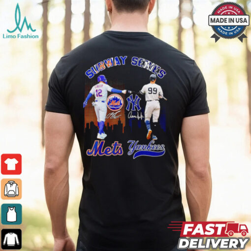 Subway Series New York Mets Lindor and Yankees Juan skyline shirt