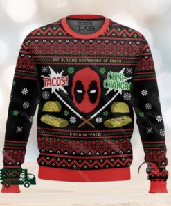 Tacos Chiki Changa Deadpool Ugly Christmas Sweater