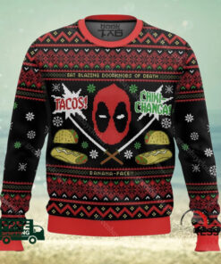 Tacos Chiki Changa Deadpool Ugly Christmas Sweater