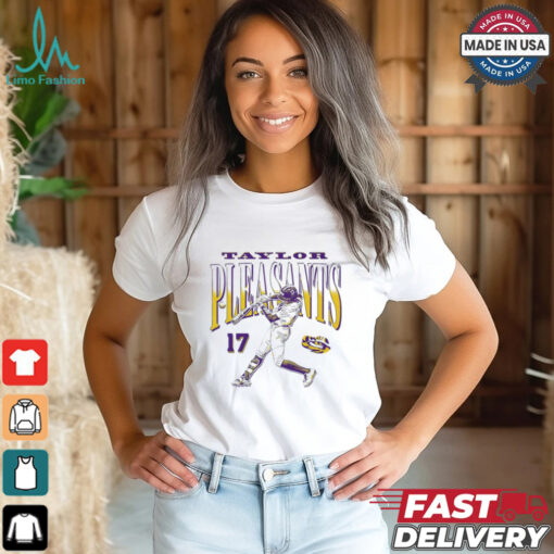 Taylor Pleasants LSU Tigers number 17 action pose shirt