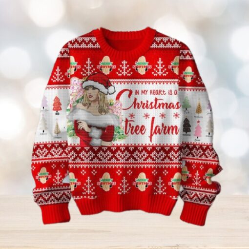 Taylor Swift Christmas In My Heart Is A Tree Farm Red Design Ugly Sweater