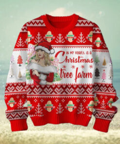 Taylor Swift Christmas In My Heart Is A Tree Farm Red Design Ugly Sweater