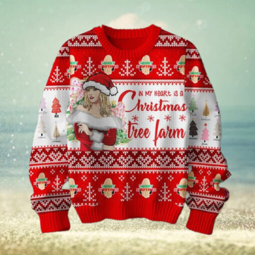 Taylor Swift Christmas In My Heart Is A Tree Farm Red Design Ugly Sweater