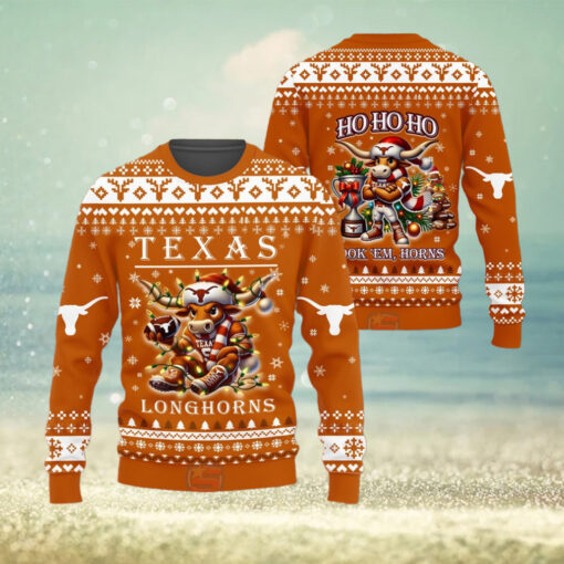 Texas Longhorns Hook Em Horns Christmas Sweater1